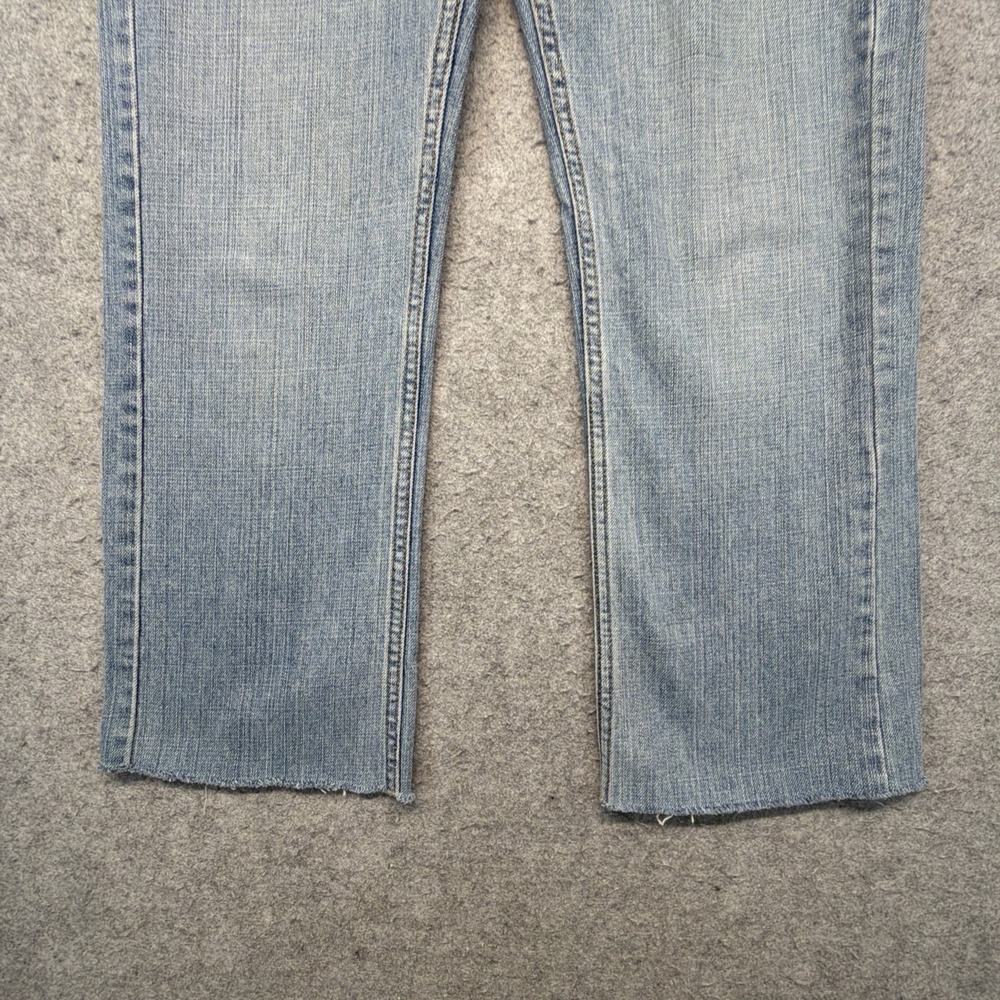 Levis 527 Slim Bootcut Jeans Mens 30x26 Blue Denim Medium Wash Raw Hem - Picture 2 of 10